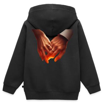 Hold hands - Kids Premium Organic Zip-up Hoodie - black - Back - AI Model Kid Male (0cm)