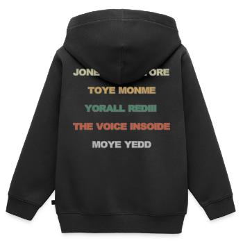 JONE WASTE YORE TOYE MONME YORALL REDIII LA VOIX - Sweat Premium à capuche zippé enfant bio - noir - Dos - AI Model Kid Male (0cm)