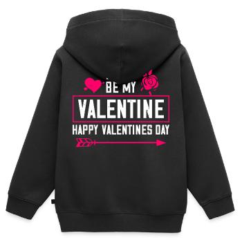 Alles Gute zum Valentinstag - Kinder Premium Organic Zip Hoodie - Schwarz - Hinten - AI Model Kid Male (0cm)