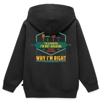 I'm a painter Malen Wand künstlerisch Dekorieren - Kinder Premium Organic Zip Hoodie - Schwarz - Hinten - AI Model Kid Male (0cm)