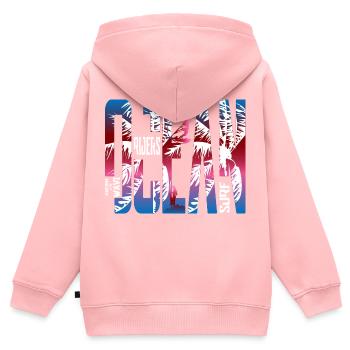 Summer Ocean Riders - Kinder Premium Organic Zip Hoodie - Rosa - Hinten - AI Model Kid Female (0cm)
