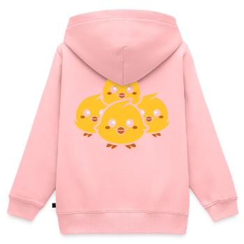 poussin - Sweat Premium à capuche zippé enfant bio - rose - Dos - AI Model Kid Female (0cm)
