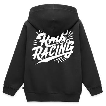 Rad Racing - Sweat Premium à capuche zippé enfant bio - noir - Dos - AI Model Kid Male (0cm)