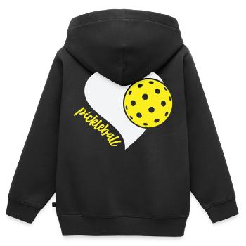 Damen Liebe Pickleball süßes Pickleball Match - Kinder Premium Organic Zip Hoodie - Schwarz - Hinten - AI Model Kid Male (0cm)