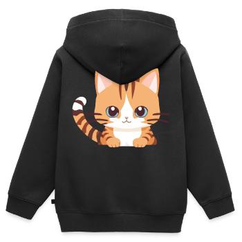 süße baby Katze - Kinder Premium Organic Zip Hoodie - Schwarz - Hinten - AI Model Kid Male (0cm)