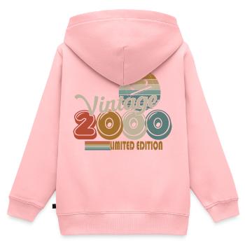 2000 - Sweat Premium à capuche zippé enfant bio - rose - Dos - AI Model Kid Female (0cm)