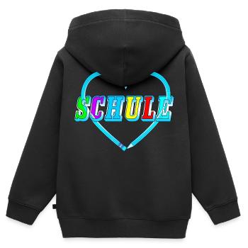 Pencil Heart School Font Blue Back to School - Kids Premium Organic Zip-up Hoodie - black - Back - AI Model Kid Male (0cm)