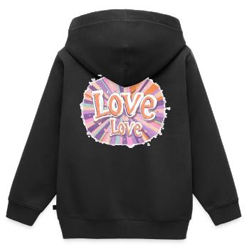 Liebe ist Liebe 3 - Kinder Premium Organic Zip Hoodie - Schwarz - Hinten - AI Model Kid Male (0cm)