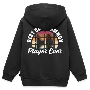 Best Backgammon Player Ever Game Night Board Games - Kinder Premium Organic Zip Hoodie - Schwarz - Hinten - AI Model Kid Male (0cm)