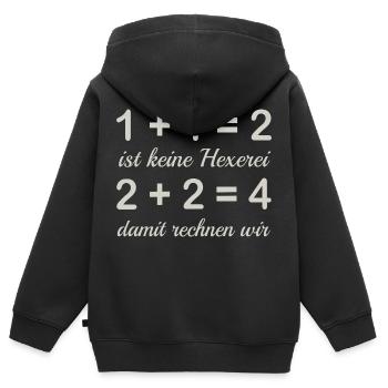 Calculer - Sweat Premium à capuche zippé enfant bio - noir - Dos - AI Model Kid Male (0cm)