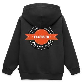 Best FACTOR - Kids Premium Organic Zip-up Hoodie - black - Back - AI Model Kid Male (0cm)