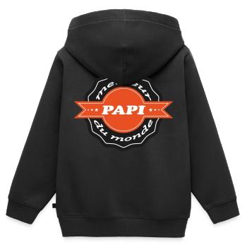 Best PAPI - Kids Premium Organic Zip-up Hoodie - black - Back - AI Model Kid Male (0cm)