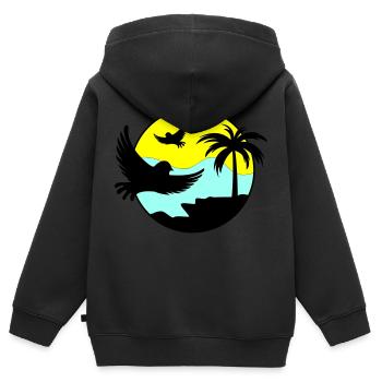 paradise birds 02 - Kinder Premium Organic Zip Hoodie - Schwarz - Hinten - AI Model Kid Male (0cm)