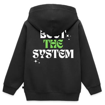 Beet the system - Kinder Premium Organic Zip Hoodie - Schwarz - Hinten - AI Model Kid Male (0cm)