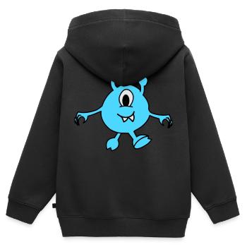 Monstre Alien - Sweat Premium à capuche zippé enfant bio - noir - Dos - AI Model Kid Male (0cm)