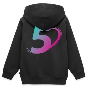 Nummer 5 mehrfarbig - Kinder Premium Organic Zip Hoodie - Schwarz - Hinten - AI Model Kid Male (0cm)