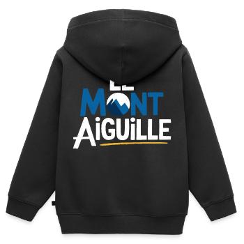 Le Mont Aiguille - Sweat Premium à capuche zippé enfant bio - noir - Dos - AI Model Kid Male (0cm)