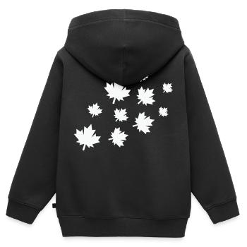 Ahornblätter - Kinder Premium Organic Zip Hoodie - Schwarz - Hinten - AI Model Kid Male (0cm)