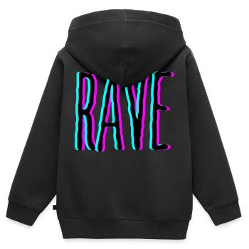 Rave - Chemise Raver - Sweat Premium à capuche zippé enfant bio - noir - Dos - AI Model Kid Male (0cm)