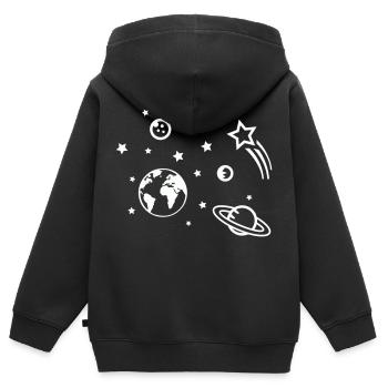 universe space - Kids Premium Organic Zip-up Hoodie - black - Back - AI Model Kid Male (0cm)