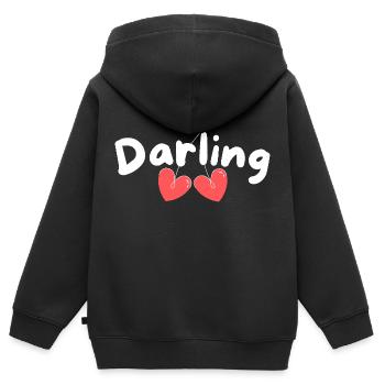 Darling I love you - Kinder Premium Organic Zip Hoodie - Schwarz - Hinten - AI Model Kid Male (0cm)
