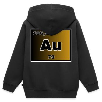 Or - Sweat Premium à capuche zippé enfant bio - noir - Dos - AI Model Kid Male (0cm)