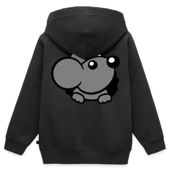 Trou de souris Trou de souris Trou de souris Peeps Mignon Drôle Bande dessinée - Sweat Premium à capuche zippé enfant bio - noir - Dos - AI Model Kid Male (0cm)