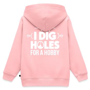 Détecteur de métaux Trous Creuser Hobby Chasseur de trésors - Sweat Premium à capuche zippé enfant bio - rose - Dos - AI Model Kid Female (0cm)