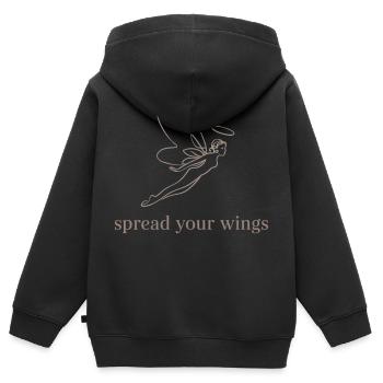 Spread Your Wings Angelic Design - Kinder Premium Organic Zip Hoodie - Schwarz - Hinten - AI Model Kid Male (0cm)