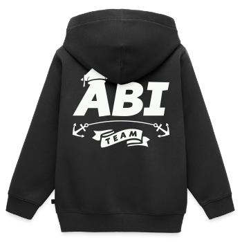 abi team - Kinder Premium Organic Zip Hoodie - Schwarz - Hinten - AI Model Kid Male (0cm)