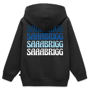 Saaabrigg Saarbrücken Dialect Gift - Kids Premium Organic Zip-up Hoodie - black - Back - AI Model Kid Male (0cm)