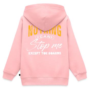 Bold "Nothing Can Stop Me" Design - Kinder Premium Organic Zip Hoodie - Rosa - Hinten - AI Model Kid Female (0cm)