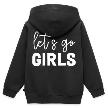 Let's Go Girls Empowerment Botschaft - Kinder Premium Organic Zip Hoodie - Schwarz - Hinten - AI Model Kid Male (0cm)