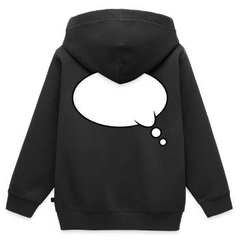 Thought Bubble Design - Kids Premium Organic Zip-up Hoodie - black - Back - AI Model Kid Male (0cm)