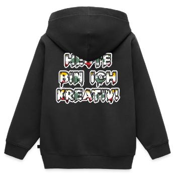 Heute bin ich kreativ! 🎨 Style mit Farbe 😄 - Kinder Premium Organic Zip Hoodie - Schwarz - Hinten - AI Model Kid Male (0cm)
