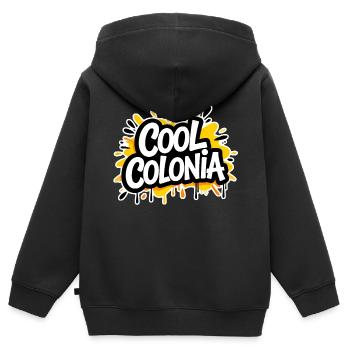 Cool Colonia | Köln Shirt - Kinder Premium Organic Zip Hoodie - Schwarz - Hinten - AI Model Kid Male (0cm)