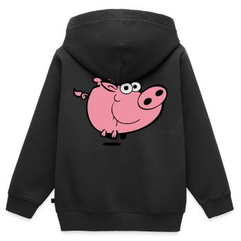 flying pig - Kinder Premium Organic Zip Hoodie - Schwarz - Hinten - AI Model Kid Male (0cm)