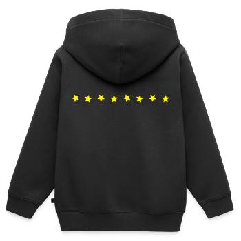 Ligne de décoration très petites étoiles astérisques doux - Sweat Premium à capuche zippé enfant bio - noir - Dos - AI Model Kid Male (0cm)