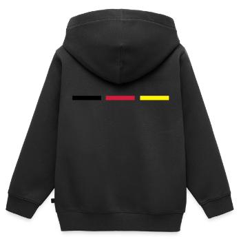 Deutschland Streifen - Kinder Premium Organic Zip Hoodie - Schwarz - Hinten - AI Model Kid Male (0cm)