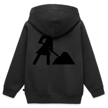 Bauherrin auf Baustelle Hausbau - Kinder Premium Organic Zip Hoodie - Schwarz - Hinten - AI Model Kid Male (0cm)