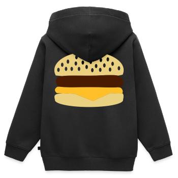 Burger - Sweat Premium à capuche zippé enfant bio - noir - Dos - AI Model Kid Male (0cm)