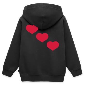 herzen - Kinder Premium Organic Zip Hoodie - Schwarz - Hinten - AI Model Kid Male (0cm)