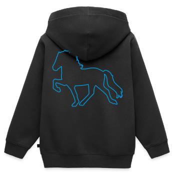 Tölter Outline - Kinder Premium Organic Zip Hoodie - Schwarz - Hinten - AI Model Kid Male (0cm)