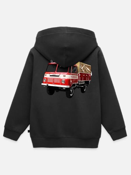 Robur Feuerwehr LO LD - Kinder Premium Organic Zip Hoodie - Schwarz