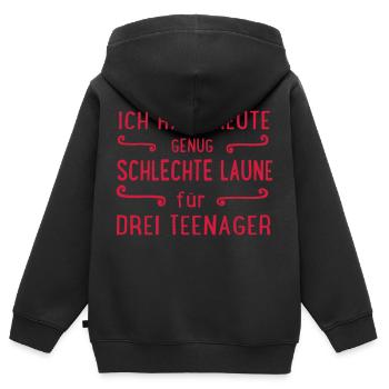 teenager - Kinder Premium Organic Zip Hoodie - Schwarz - Hinten - AI Model Kid Male (0cm)
