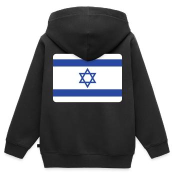 ISRAEL - Kinder Premium Organic Zip Hoodie - Schwarz - Hinten - AI Model Kid Male (0cm)