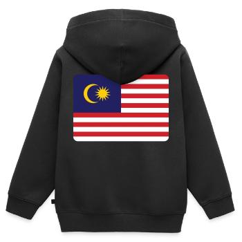 DRAPEAU DE LA MALAISIE - Sweat Premium à capuche zippé enfant bio - noir - Dos - AI Model Kid Male (0cm)