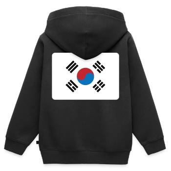 SÜD-KOREA FLAGGE - Kinder Premium Organic Zip Hoodie - Schwarz - Hinten - AI Model Kid Male (0cm)
