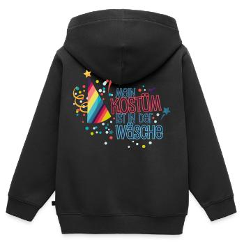 Mein Kostüm Wäsche - Kinder Premium Organic Zip Hoodie - Schwarz - Hinten - AI Model Kid Male (0cm)