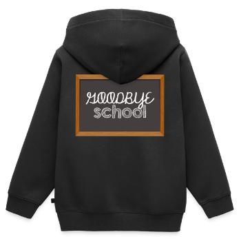Abitur / Schulabschluss: Goodbye School - Kinder Premium Organic Zip Hoodie - Schwarz - Hinten - AI Model Kid Male (0cm)